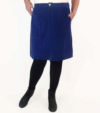 Obus blue cord skirt size 18