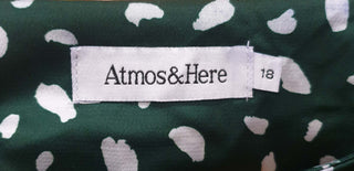 Atmos & Here green print half sleeve top size 18 Atmos & Here preloved second hand clothes 6