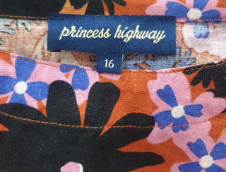 Princess Highway pink - based flower print top size 16 Princess Highway preloved second hand clothes 9