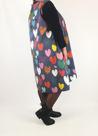 Doops navy dress with heart print size XXXL (note: significant wear) Doops preloved second hand clothes 6
