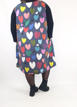 Doops navy dress with heart print size XXXL (note: significant wear) Doops preloved second hand clothes 8