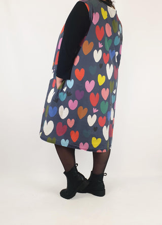 Doops navy dress with heart print size XXXL (note: significant wear) Doops preloved second hand clothes 7