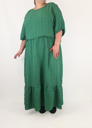 Isobelle green textured half sleeve maxi dress size 26 Isobelle preloved second hand clothes 4