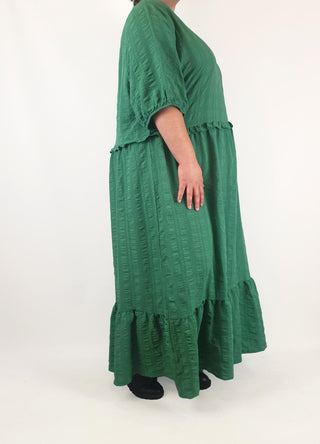 Isobelle green textured half sleeve maxi dress size 26 Isobelle preloved second hand clothes 5