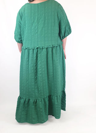 Isobelle green textured half sleeve maxi dress size 26 Isobelle preloved second hand clothes 7