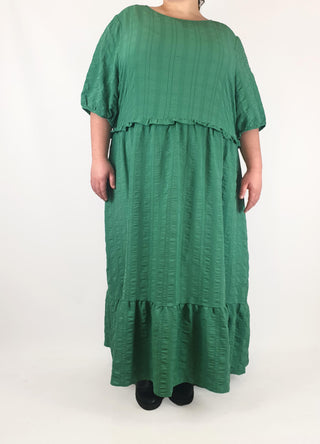 Isobelle green textured half sleeve maxi dress size 26 Isobelle preloved second hand clothes 3