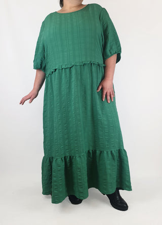 Isobelle green textured half sleeve maxi dress size 26 Isobelle preloved second hand clothes 2