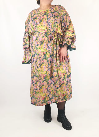 Kholo painterly floral print long sleeve dress size 26 Kholo preloved second hand clothes 3