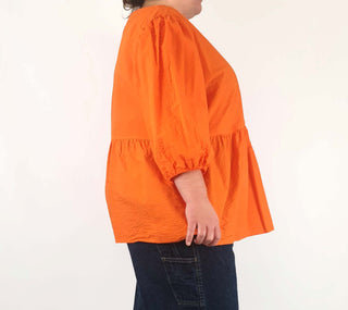 Commonry orange seersucker long sleeve top size 22 Commonry preloved second hand clothes 5