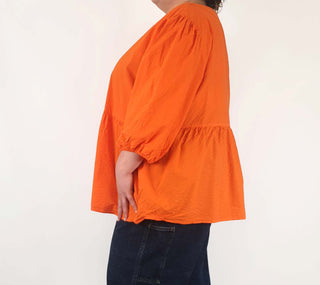 Commonry orange seersucker long sleeve top size 22 Commonry preloved second hand clothes 6