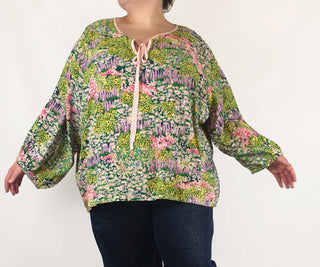 Kholo painterly floral print long sleeve top size 26 Kholo preloved second hand clothes 3