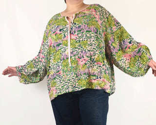 Kholo painterly floral print long sleeve top size 26 Kholo preloved second hand clothes 1