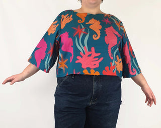 Jericho Road deep water whimsy top size 22 (as new with tags) Jericho Road preloved second hand clothes 1