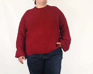 Jericho Road bauhinia maroon knit jumper size 20 Jericho Road preloved second hand clothes 1