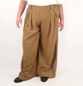 Cider tan brown wide leg pants size 2XL Cider preloved second hand clothes 1