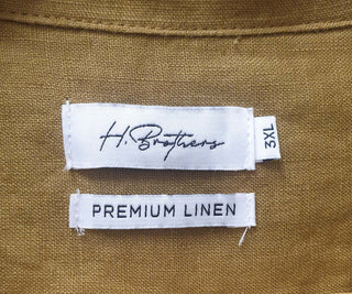 H. Brothers mustard linen shirt size 3XL H.Brothers preloved second hand clothes 8