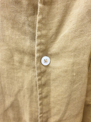 H. Brothers mustard linen shirt size 3XL