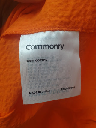 Commonry orange seersucker long sleeve top size 22
