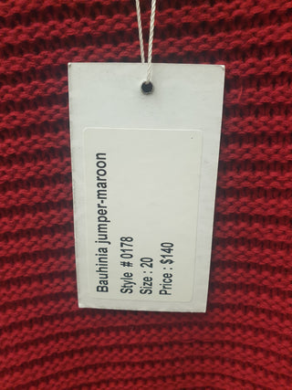 Jericho Road bauhinia maroon knit jumper size 20