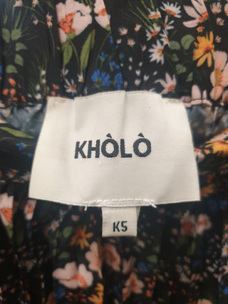 Kholo black pleated floral skirt size K5