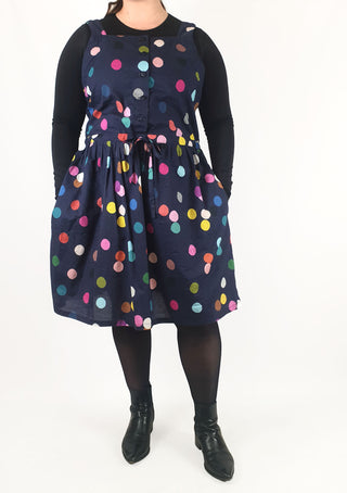 Doops navy polka dot dress size XL Doops preloved second hand clothes 2