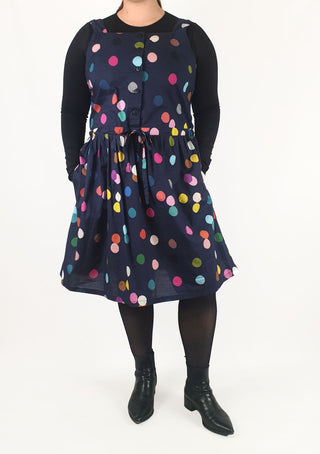 Doops navy polka dot dress size XL Doops preloved second hand clothes 3