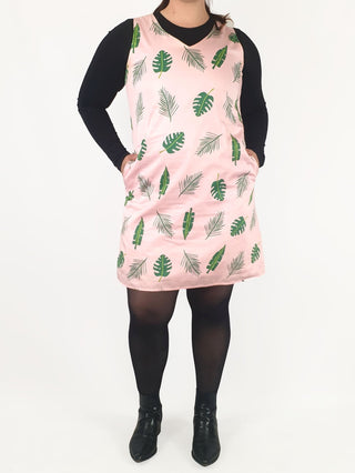 Jericho Road pink palm print dress size 16 (note: underarm stains) Jericho Road preloved second hand clothes 1