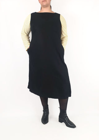 Uniqlo black sleeveless linen mix dress size L Uniqlo preloved second hand clothes 2