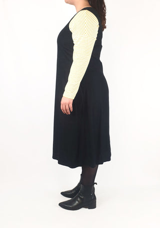 Uniqlo black sleeveless linen mix dress size L Uniqlo preloved second hand clothes 4