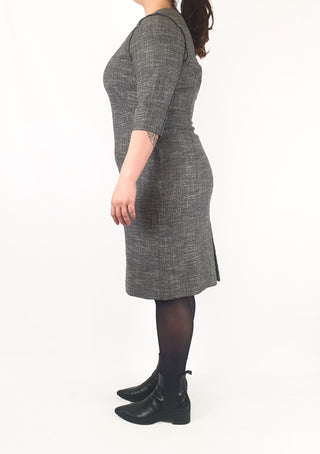 Veronica Maine grey 3/4 sleeve dress size 16 (best fits size 14)