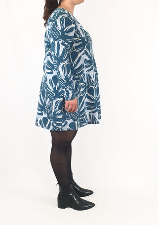 Gorman blue print long sleeve dress size 16