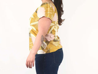 Rummage Style mustard floral print top size 16 Rummage Style preloved second hand clothes 4