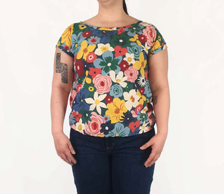 Rummage Style multi coloured flower print top size 16 Rummage Style preloved second hand clothes 3