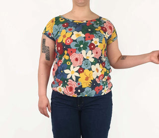 Rummage Style multi coloured flower print top size 16 Rummage Style preloved second hand clothes 2