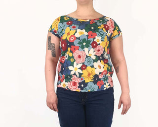 Rummage Style multi coloured flower print top size 16 Rummage Style preloved second hand clothes 1