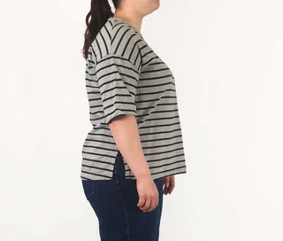 Cos grey and white striped top size L Cos preloved second hand clothes 5