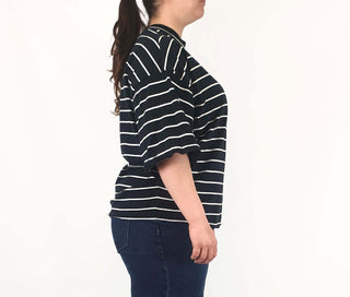 Cos black and white striped top size L Cos preloved second hand clothes 5