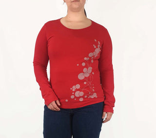 Essaye by Surface Art red print long sleeve top size XL (best fits 14) Essaye by Surface Art preloved second hand clothes 3