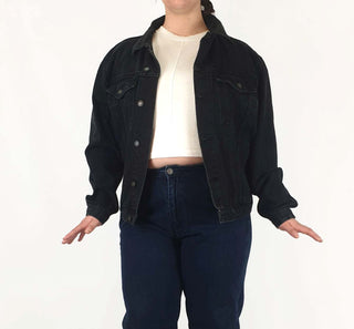 Princess Polly black denim jacket size S/M (best fits 14 - 16) Princess Polly preloved second hand clothes 3