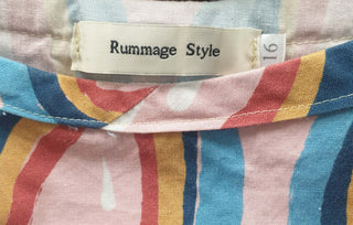 Rummage Style pink rainbow print top size 16 Rummage Style preloved second hand clothes 6