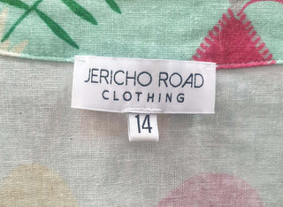 Jericho Road green unique print top size 14 Jericho Road preloved second hand clothes 8