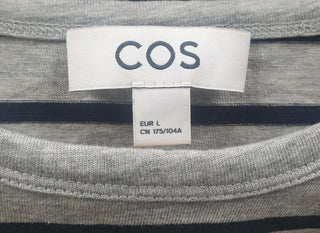 Cos grey and white striped top size L Cos preloved second hand clothes 8