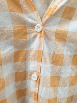 Japan Studios orange check oversize shirt fits size 14-16