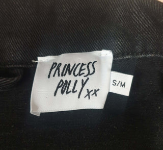 Princess Polly black denim jacket size S/M (best fits 14 - 16) Princess Polly preloved second hand clothes 8