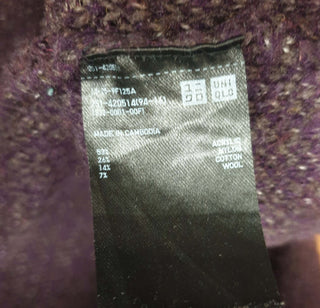 Uniqlo purple knit long cardigan size XS Seed preloved second hand clothes 10