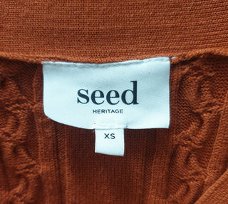 Seed orange knit cropped cardigan size XS Seed preloved second hand clothes 8