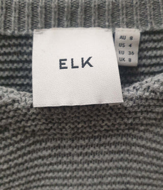 Elk grey cotton - wool mix knit jumper size 8 Elk preloved second hand clothes 8