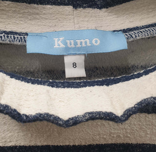 Kumo blue and white striped high neck top size 8 Kumo preloved second hand clothes 8