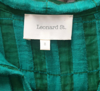 Leonard St green striped 3/4 sleeve top size 8 Leonard St preloved second hand clothes 8