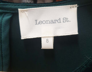 Leonard St green velvet half sleeve top size 8 Leonard St preloved second hand clothes 9